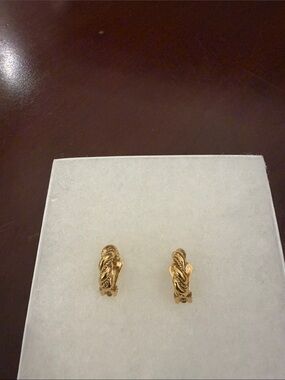 Dior Gold Twisted Rope Clip-On Earrings - Gold